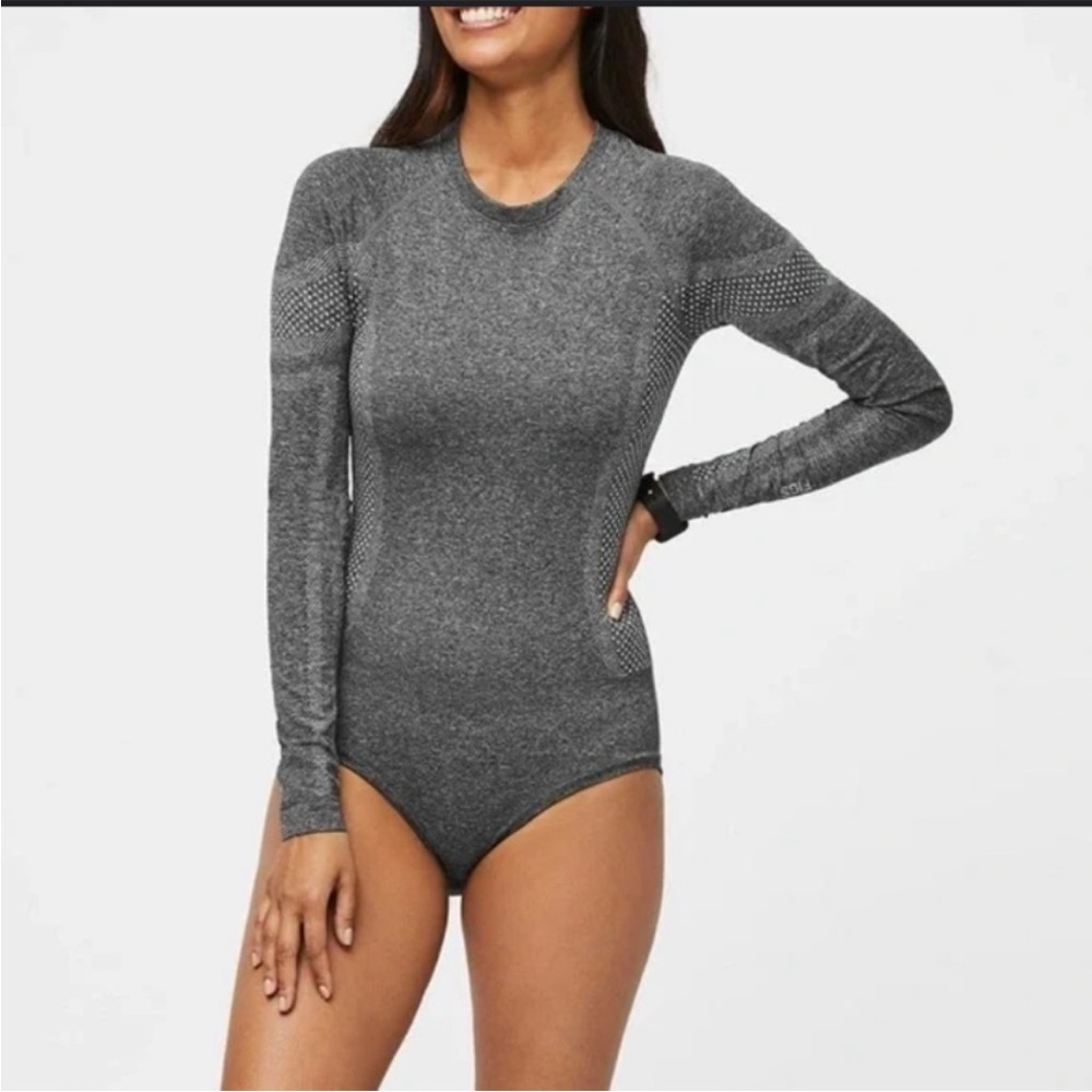 Figs Gray Long Sleeve Under Scrub Bodysuit
